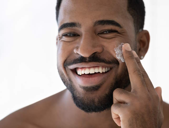 Skincare for Men: A Beginner's Perspective, Close,Up,Head,Shot,Happy,Laughing,Young,30s,African,American